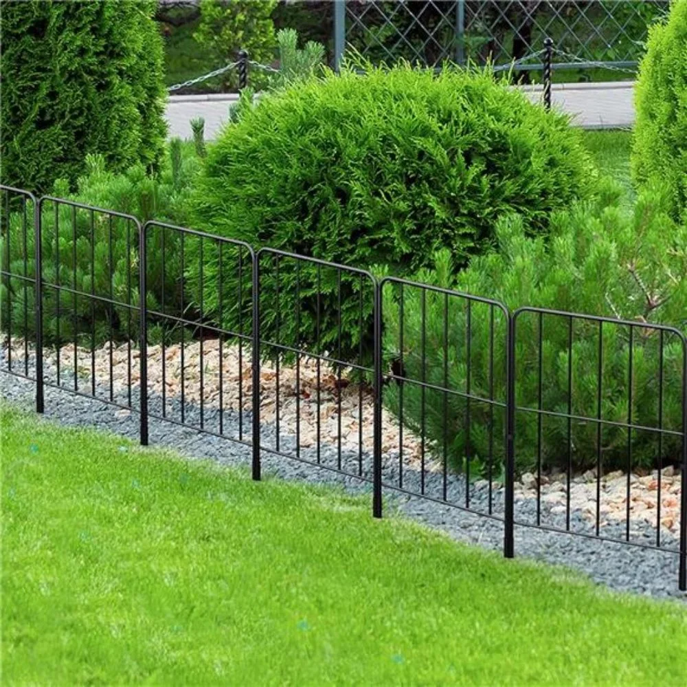 Decorative Garden Fence 10 Pack, 10ft (L) x 24in (H) No Dig Rustproof Metal Wire